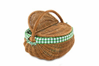 Okrągły koszyk na piknik z wikliny